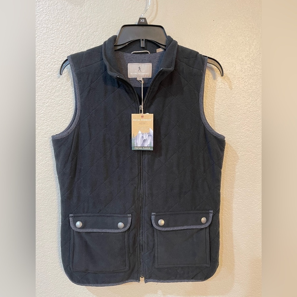 Royal Robbins Foxtail Fleece vest black size small hiking vest outdoor vest